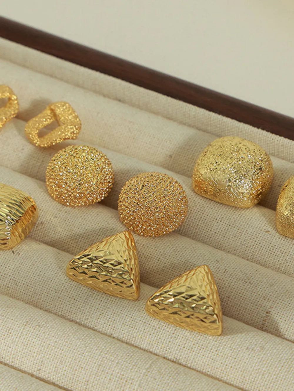 Gold-Plated Geometric Stud Earrings