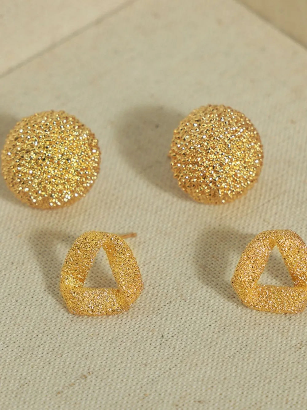 Gold-Plated Geometric Stud Earrings