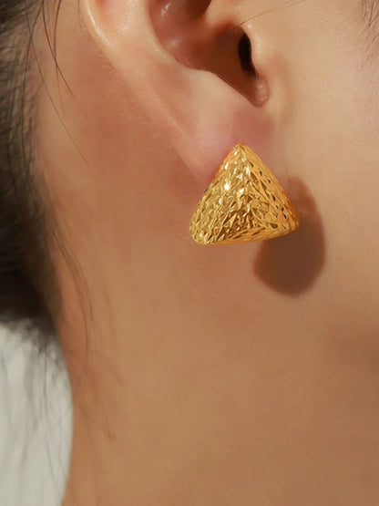 Gold-Plated Geometric Stud Earrings
