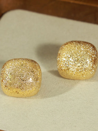 Gold-Plated Geometric Stud Earrings