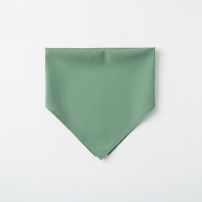 Variant 3 – Sage Green cotton pet bandana, flat lay