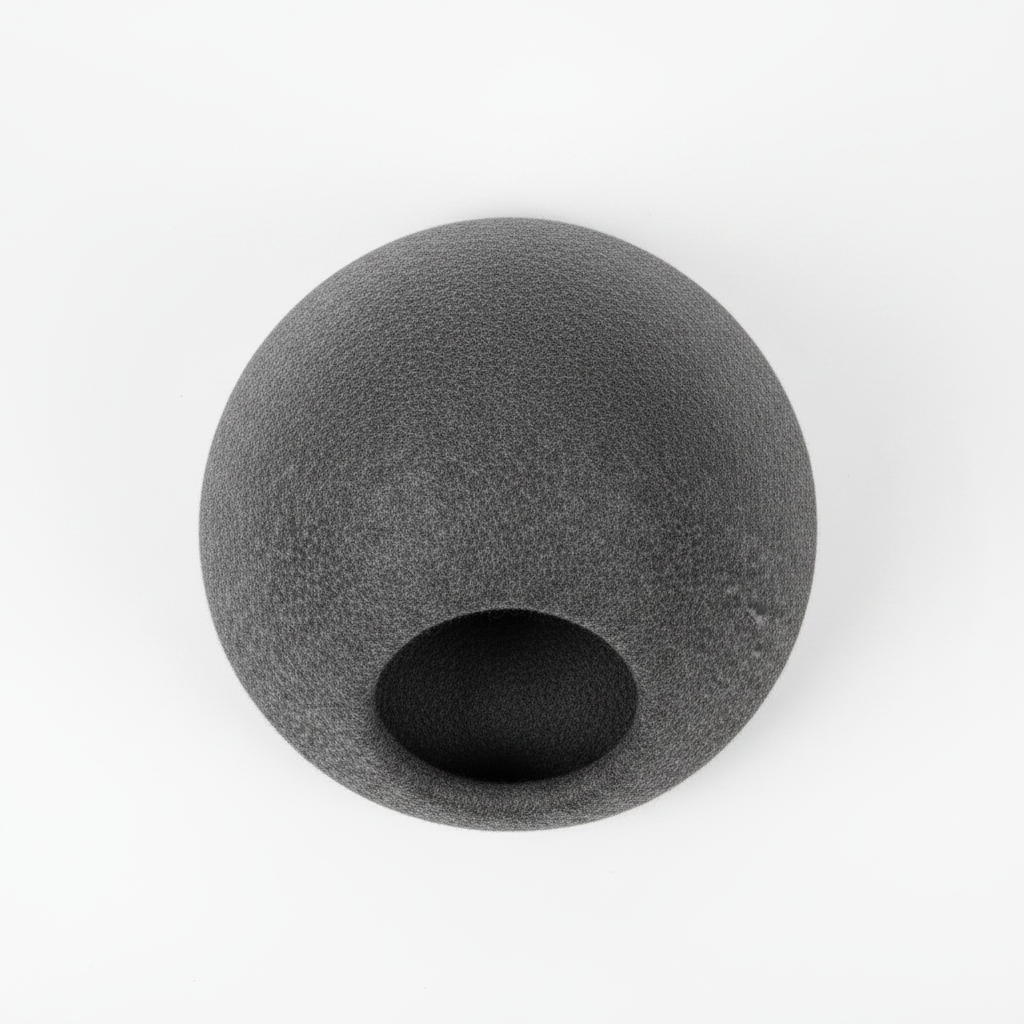 Top-down bird's eye view of felt cat cave pod bed