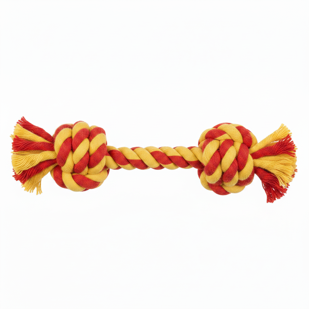 Variant 1 – Blue & Orange double knot rope toy