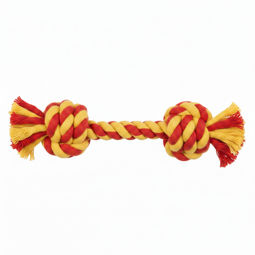 Variant 1 – Blue & Orange double knot rope toy