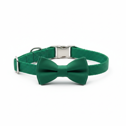 Variant 3 – Forest Green pet bow tie collar, flat lay