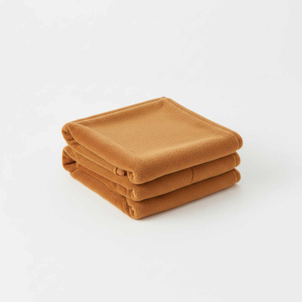 Variant 1 – Caramel Brown soft fleece pet blanket, folded