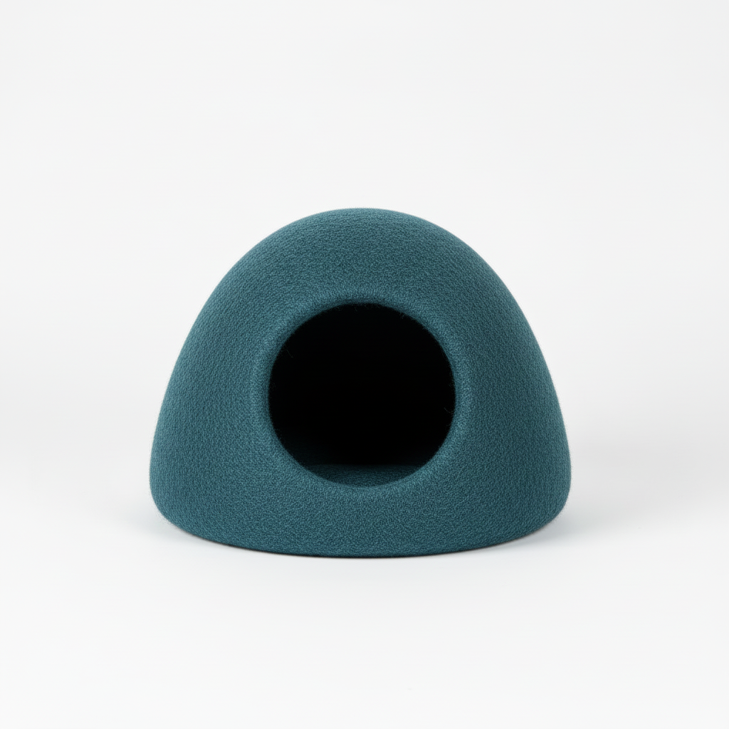 Variant 1 – Charcoal Grey felt cat cave pod bed